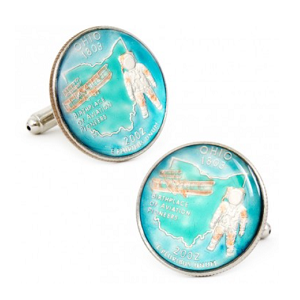 Hand Painted Ohio State Quarter Cufflinks